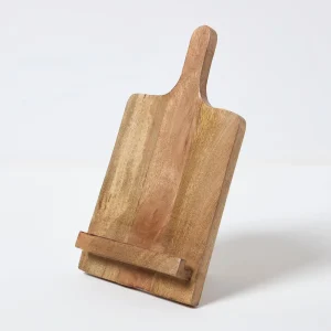 Wooden Cookbook Holder Tablet Stand Mango Wood Recipe Book Display Stand 36cm