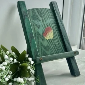 Rustic Green Wooden Cookbook Stand Folding Recipe Book Holder Tablet iPad Easel