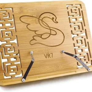 Bamboo Adjustable Book Stand Cookbook Holder Tablet Recipe Reading Rest
